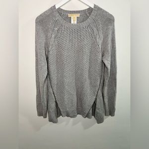 Michael Kors Grey Knit Double Zipper Sweater size medium